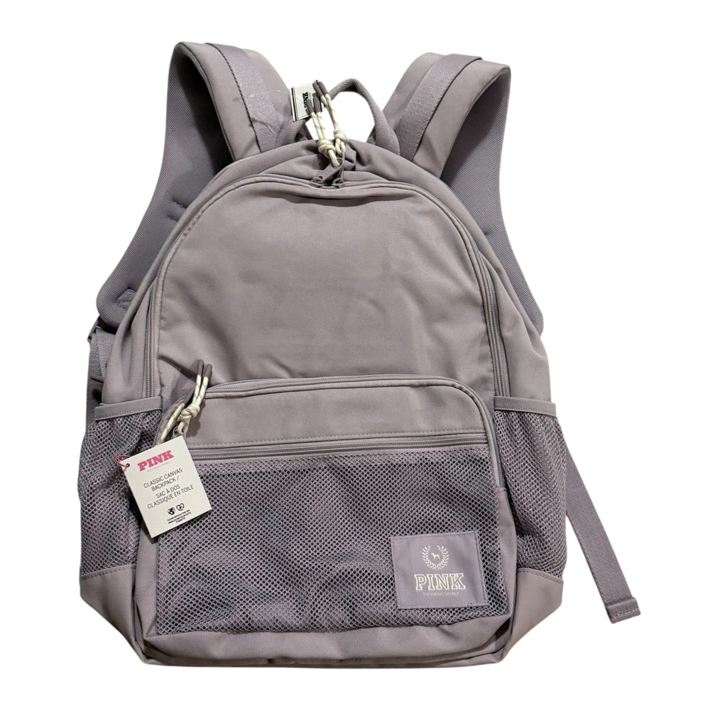 Victoria's Secret PINK Backpack Classic Canvas Lavender Violet - Picture 2 of 8